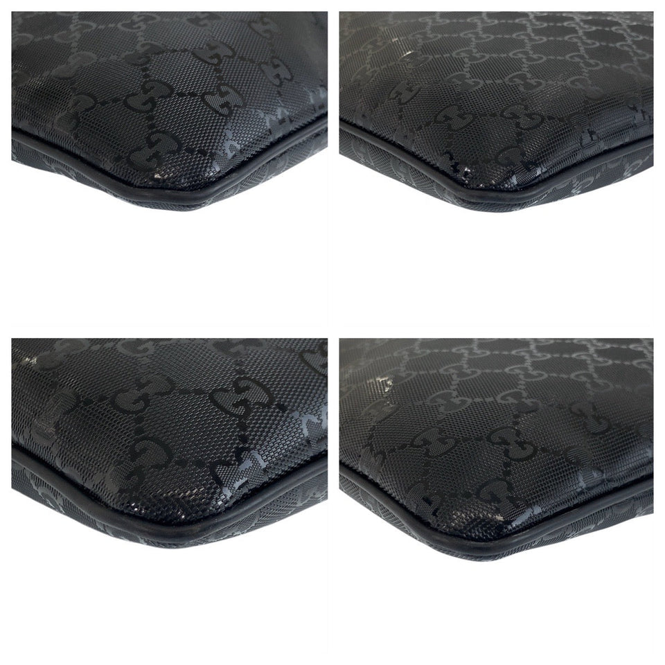 Gucci Shoulder Bag 201446 PVC Black SilverMetal Shoulder Bag Messenger bag GG implementation Women