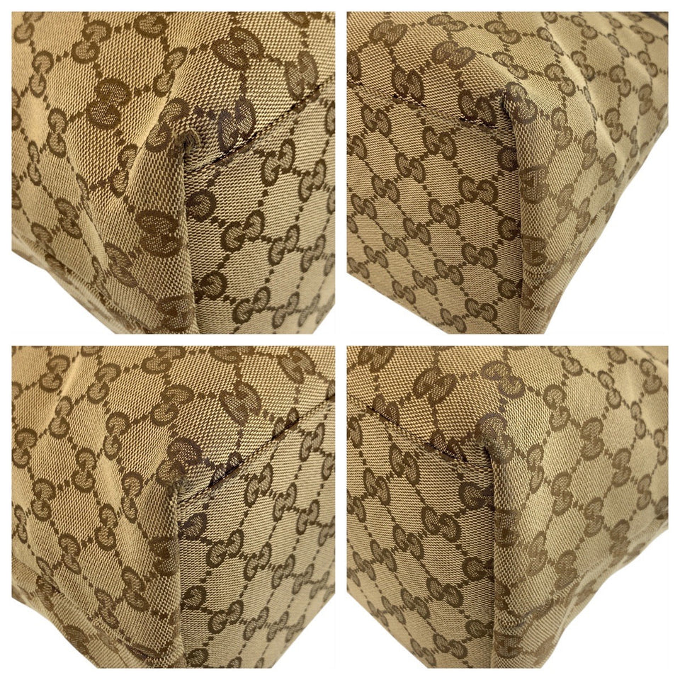 Gucci Tote Bag 155524 GG canvas Beige brown Tote Bag Shoulder Bag Sherry line Women