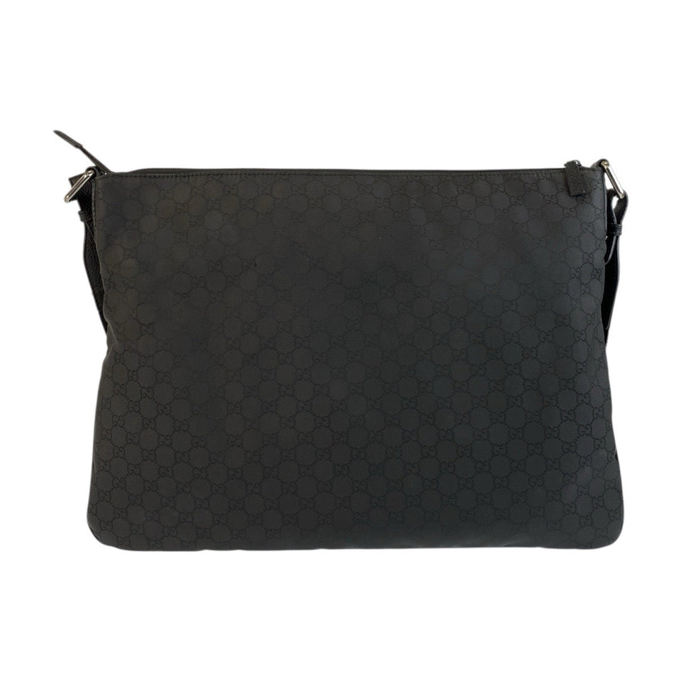 Gucci Shoulder Bag 190628 Nylon, Leather Black SilverMetal Shoulder Bag Messenger bag GG pattern mens
