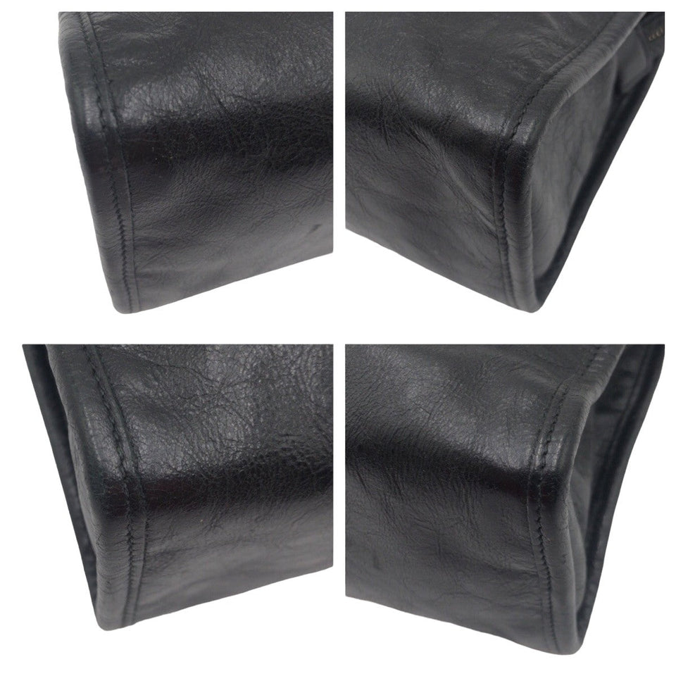 Gucci Clutch bag leather black Clutch bag business bag Interlocking mens