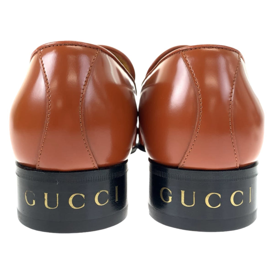 Gucci loafers 714681 leather Brown brown Loafers Leather Shoes Dress Shoes Tassel mens 6
