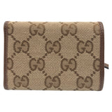 Gucci Tri-fold wallet GG canvas Brown SilverMetal Folding wallet Compact wallet Balenciaga Collaboration The Hacker Project Women