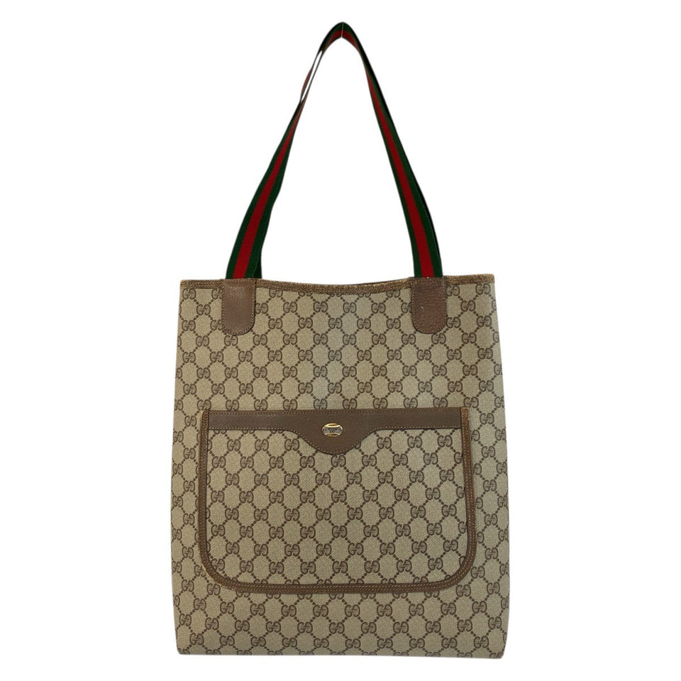 Gucci Tote Bag 39 02 003 GG Supreme Canvas Beige brown Tote Bag Shoulder Bag Sherry Line Old Gucci Women