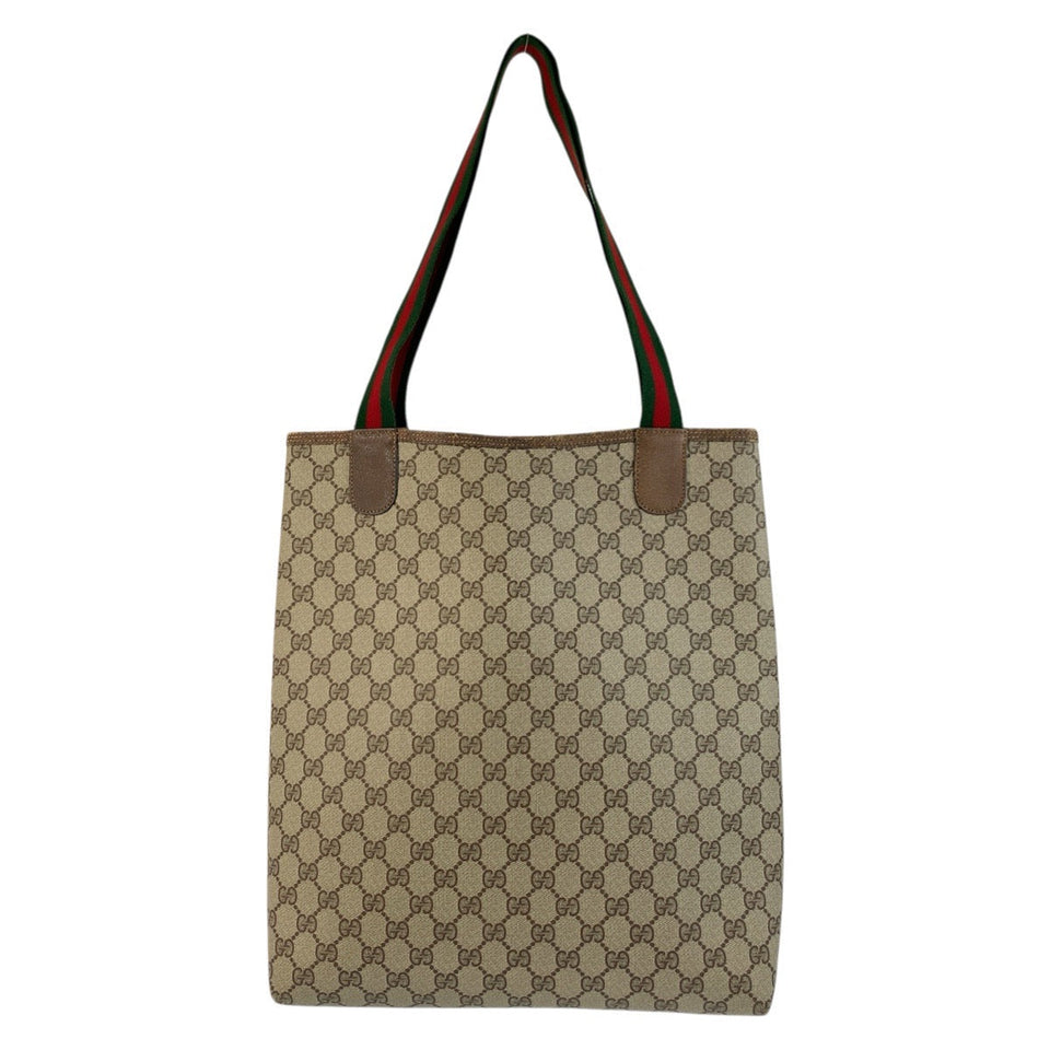 Gucci Tote Bag 39 02 003 GG Supreme Canvas Beige brown Tote Bag Shoulder Bag Sherry Line Old Gucci Women
