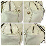 Gucci Handbag 159398 leather White GoldMetal Handbag Shoulder Bag Bamboo Horsebit Women