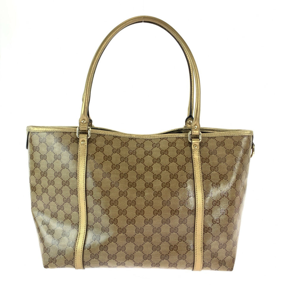 Gucci Tote Bag 197953 GG Supreme Canvas Brown Gold Gold Metal Tote Bag Shoulder Bag GG crystal Women