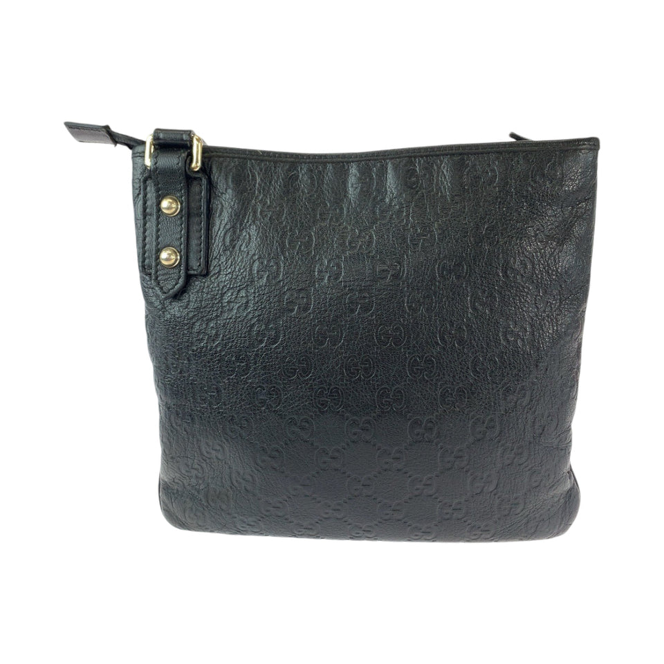 Gucci Shoulder Bag 239347 leather Black SilverMetal Shoulder Bag pochette Guccisima Women(Unisex)