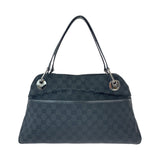 Gucci Tote Bag 121023 GG canvas, leather Black SilverMetal Tote Bag Shoulder Bag Women