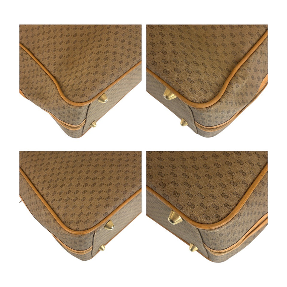 Gucci Boston Duffel bag GG canvas Beige Multicolor Gold Metal Boston Duffel bag Handbag Travel bag Duffle bag Unisex Old Gucci Shelly Line Micro GG Women(Unisex)