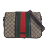 Gucci Shoulder Bag 211130 GG Supreme Canvas Beige Brown Gold Metal Crossbody Shoulder Bag Unisex Sherry line Women