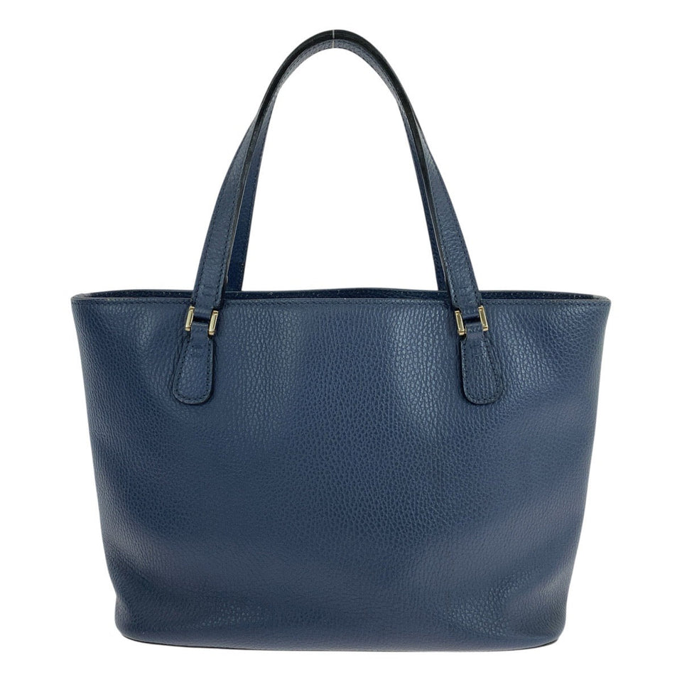 Gucci Tote Bag 388561 leather Blue GoldMetal Tote Bag Shoulder Bag Interlocking Women