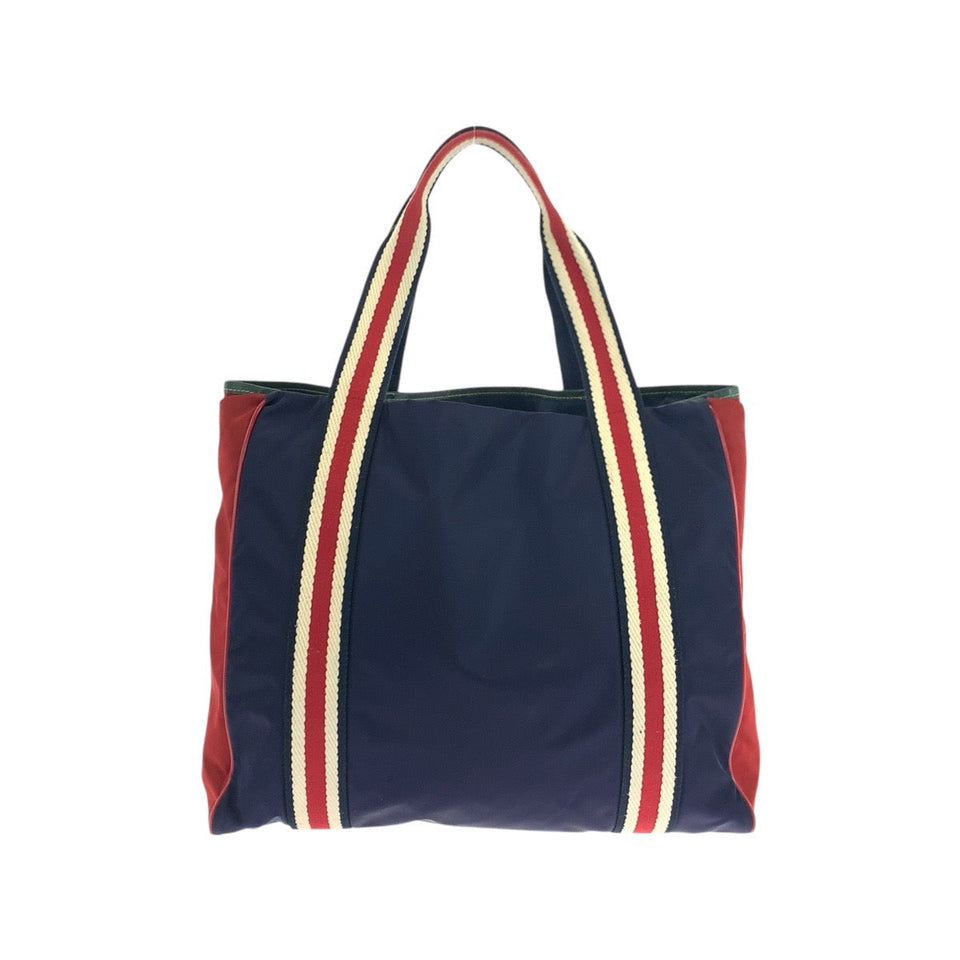 Gucci Tote Bag 189665 Nylon Navy red green Tote Bag Shoulder Bag Sherry line Crest mens