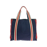 Gucci Tote Bag 189665 Nylon Navy red green Tote Bag Shoulder Bag Sherry line Crest mens