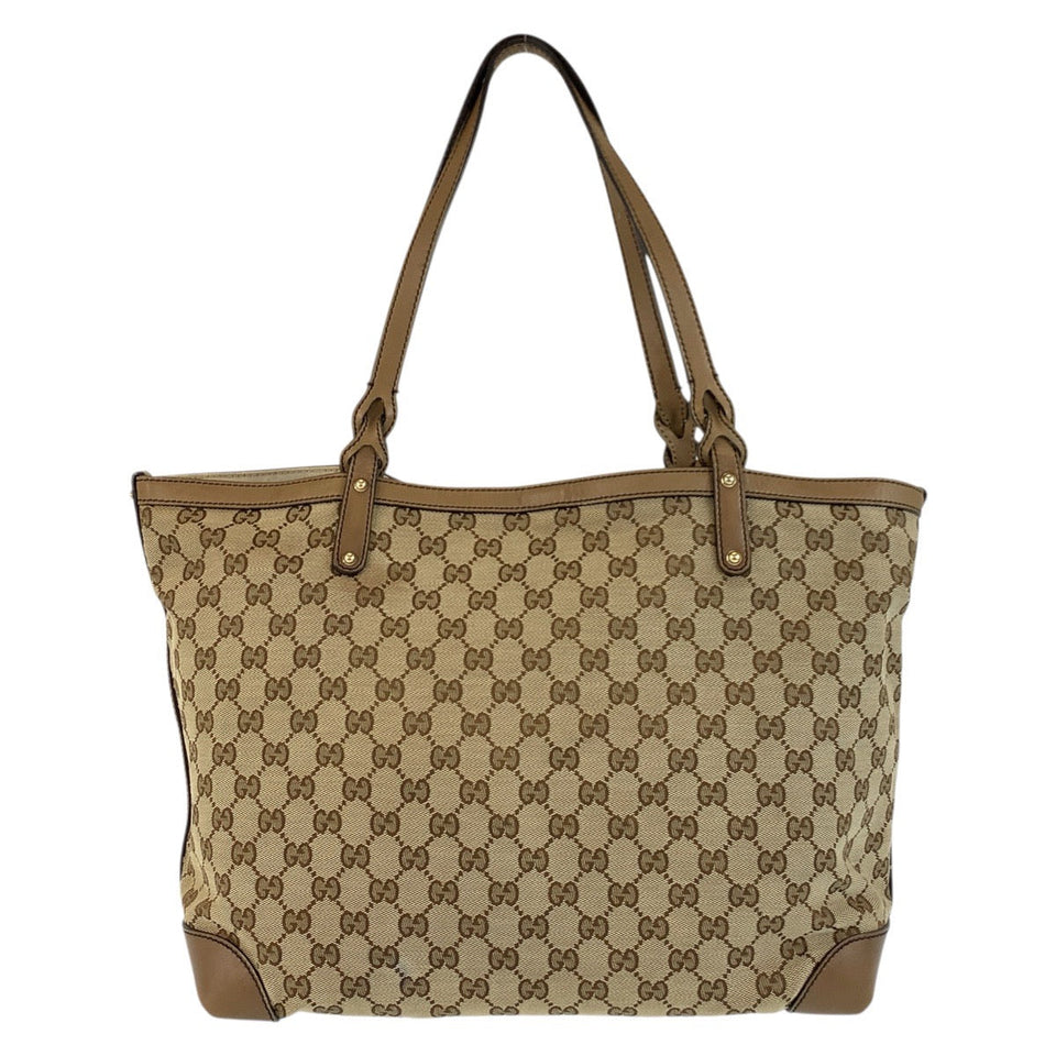 Gucci Tote Bag 247209 GG canvas, leather Beige Gold Metal Tote Bag Shoulder Bag Women