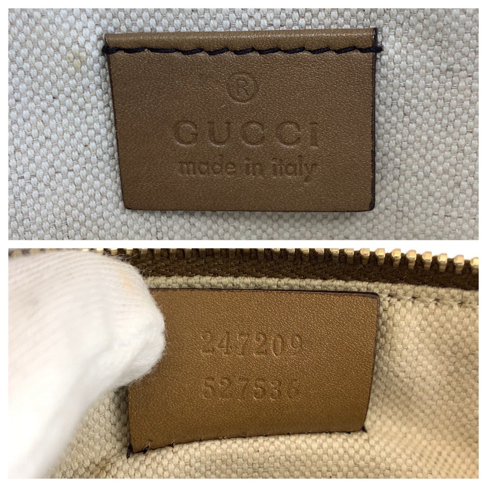 Gucci Tote Bag 247209 GG canvas, leather Beige Gold Metal Tote Bag Shoulder Bag Women