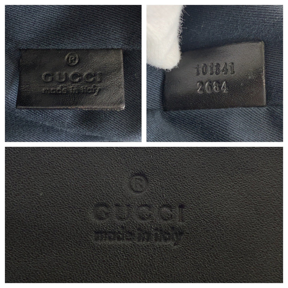 Gucci Shoulder Bag 101341 GG canvas, leather black Women