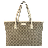 Gucci Tote Bag 211137 GG Supreme canvas, leather Beige Ivory Tote Bag Shoulder Bag Women