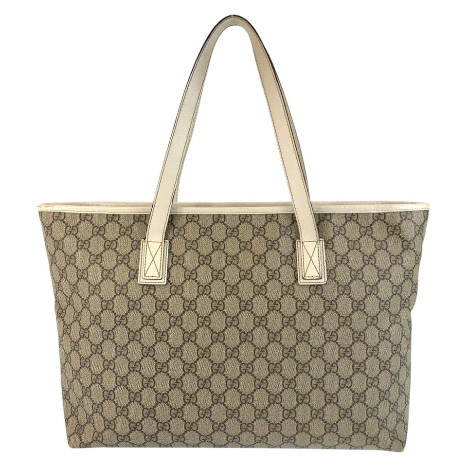 Gucci Tote Bag 211137 GG Supreme canvas, leather Beige Ivory Tote Bag Shoulder Bag Women