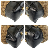 Gucci Tote Bag 203529 GG canvas, leather Beige Black Gold Metal Tote Bag Shoulder Bag Women