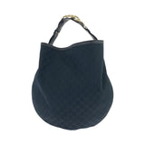 Gucci Shoulder Bag 170414 GG canvas Black GoldMetal Hobo Shoulder Bag Women