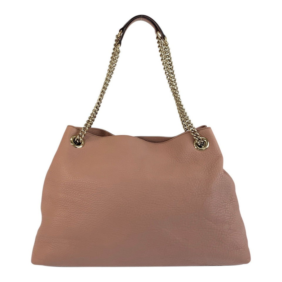 Gucci Shoulder Bag 308982 leather Pink Beige Gold Metal ChainShoulder Bag Tote Bag Soho Women