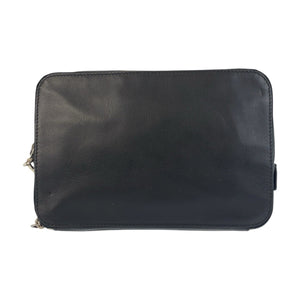 Prada Triangle Logo Plate Leather Clutch Bag
