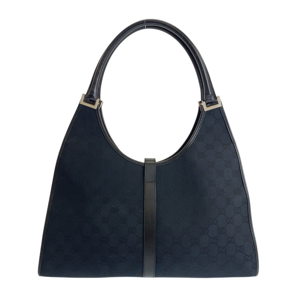 Gucci Shoulder Bag 002 1066 GG canvas, leather Black SilverMetal Jackie Women