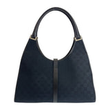 Gucci Shoulder Bag 002 1066 GG canvas, leather Black SilverMetal Jackie Women