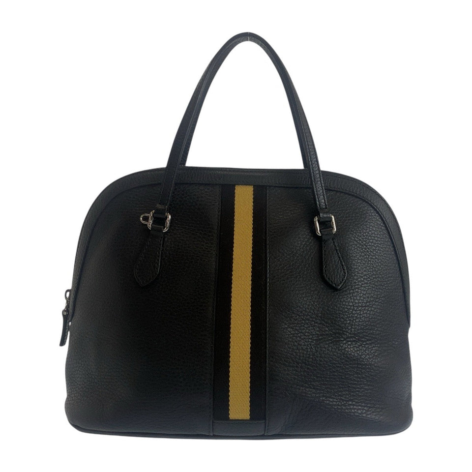 Gucci Handbag 420023 leather Black Black Beige SilverMetal Sherry line Women