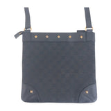 Gucci Shoulder Bag 120893 GG canvas, leather Black GoldMetal Shoulder Bag pochette Studs Women