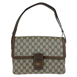 Gucci Shoulder Bag 14 01 4084 GG Supreme canvas, leather Brown Gold Metal Shoulder Bag pochette Old Gucci Women