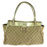 Gucci Tote Bag 189831 GG canvas, leather Beige gold Tote Bag Shoulder Bag Abbey Women