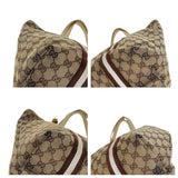 Gucci Tote Bag 139260 GG canvas, leather Brown Gold Metal Tote Bag Shoulder Bag Shelly Line Bamboo Women