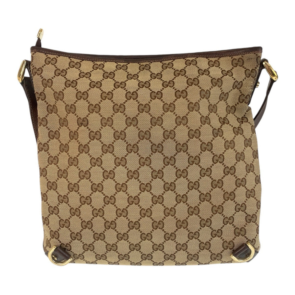 Gucci Shoulder Bag 131326 GG canvas, leather Beige Brown Gold Metal Shoulder Bag pochette Abbey Women