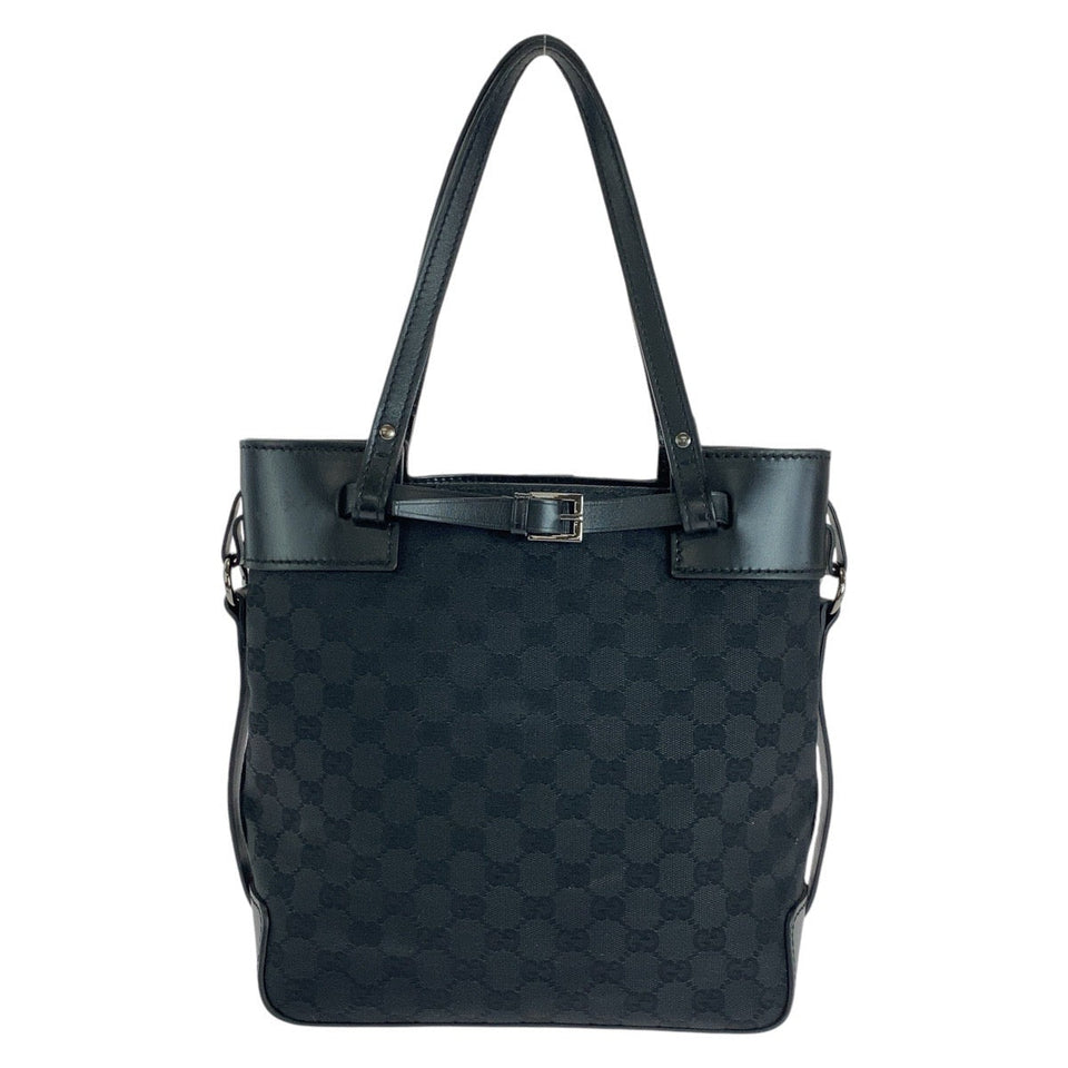 Gucci Tote Bag 107757 GG canvas, leather Black SilverMetal Tote Bag Shoulder Bag Women