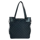 Gucci Tote Bag 107757 GG canvas, leather Black SilverMetal Tote Bag Shoulder Bag Women
