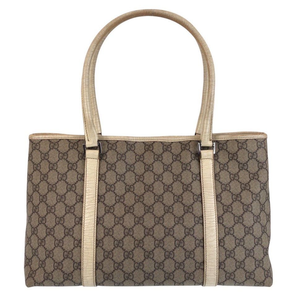 Gucci Tote Bag 114595 GG canvas, leather Beige White Tote Bag Shoulder Bag Women