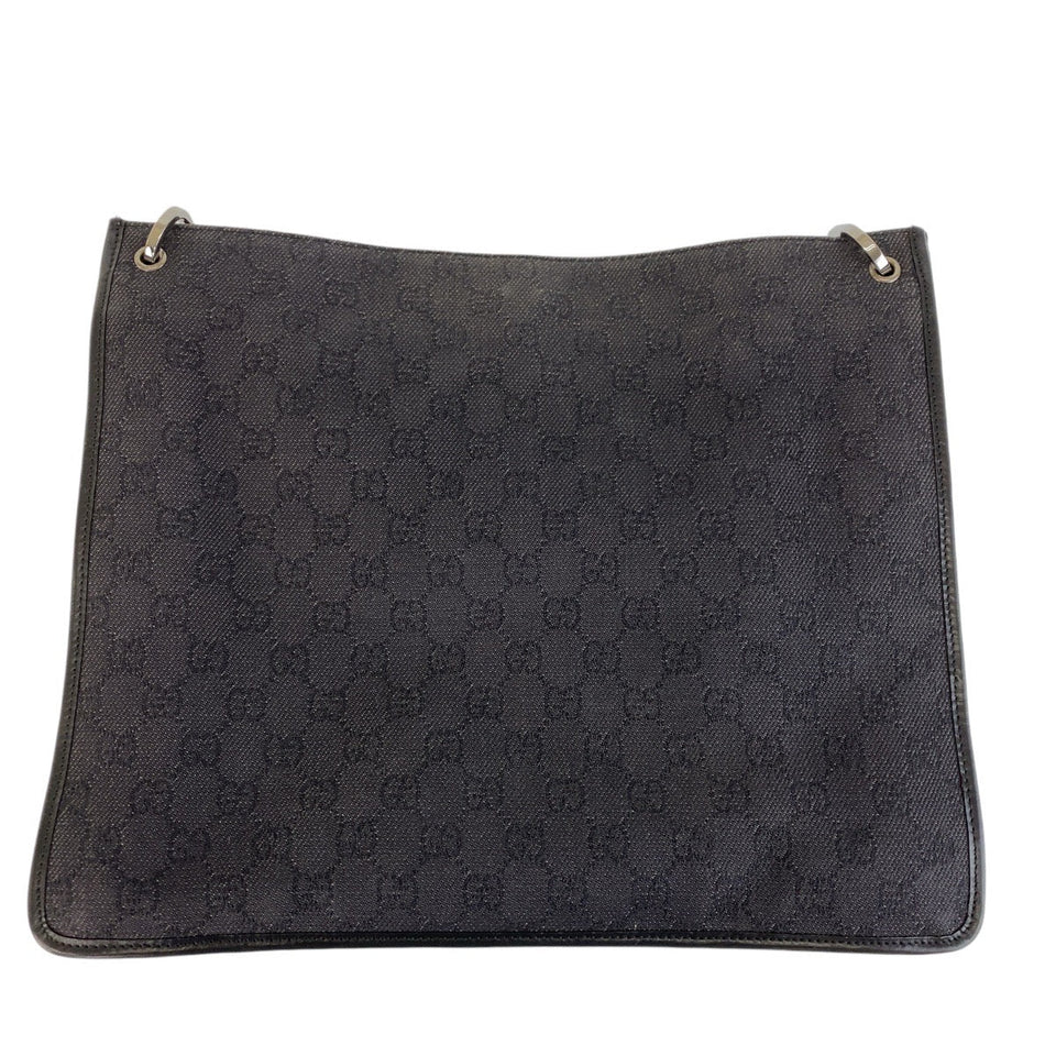 Gucci Shoulder Bag 90656 GG canvas Black SilverMetal Shoulder Bag Messenger bag Women