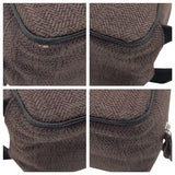 Hermes Pouch cotton Brown Silver Metal Pouch Globetrotter MM mens