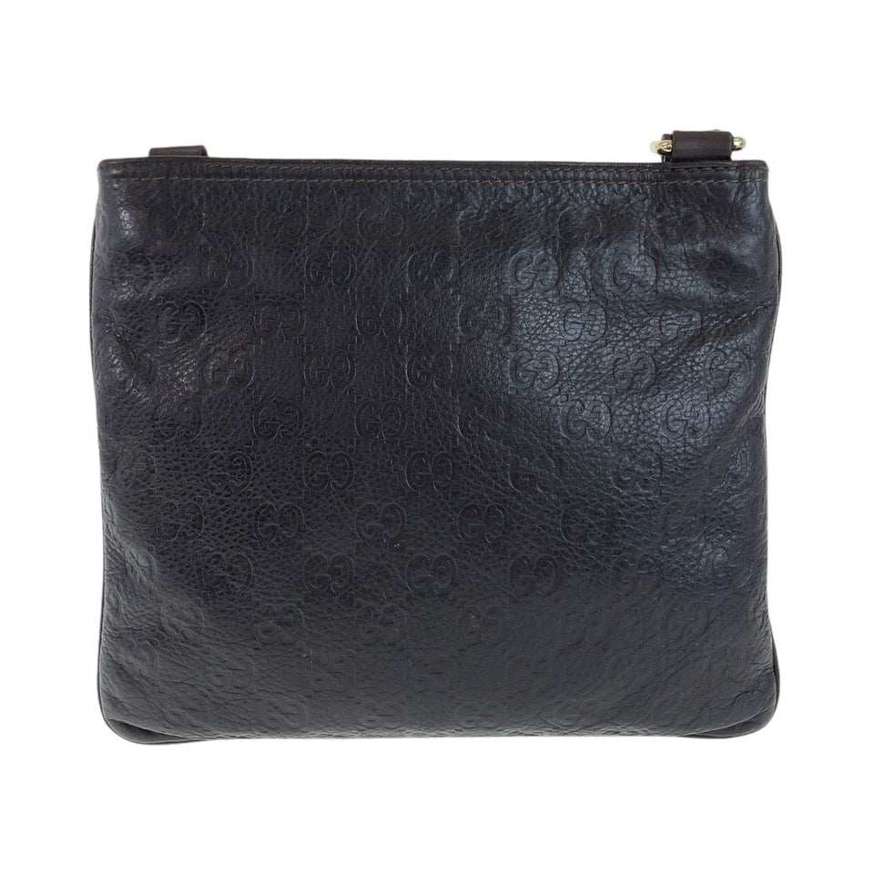 Gucci Shoulder Bag 201538 leather Brown Gold Metal Shoulder Bag pochette Guccisima mens