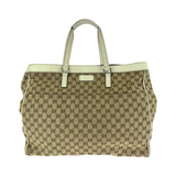Gucci Tote Bag 153213 GG canvas Beige White SilverMetal Tote Bag Shoulder Bag Women