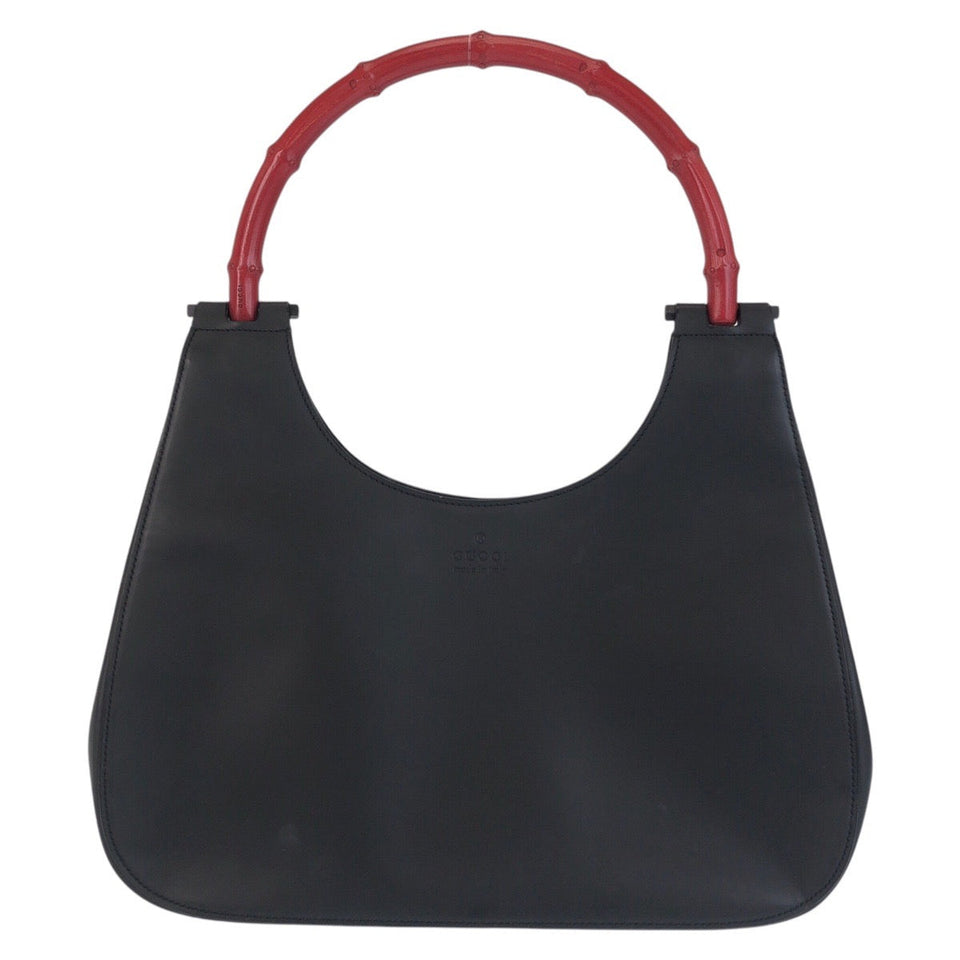 Gucci Shoulder Bag 001 3739 Leather, Bamboo Black black red Shoulder Bag Hobo Bamboo Women
