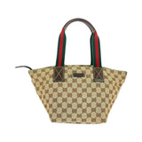 Gucci Tote Bag 131228 GG canvas, leather Brown beige Tote Bag Shoulder Bag Sherry line Women