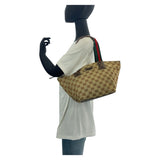 Gucci Tote Bag 131228 GG canvas, leather Brown beige Tote Bag Shoulder Bag Sherry line Women