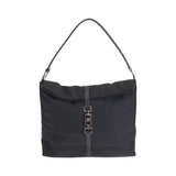 Gucci Shoulder Bag 001 3355 Nylon Black Silver Metal Jackie Women