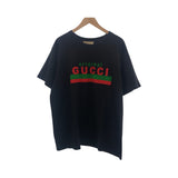 Gucci Short sleeve T-shirt 616036 cotton Black multicolor Short-sleeved T-shirt cut-and-sew logo mens S