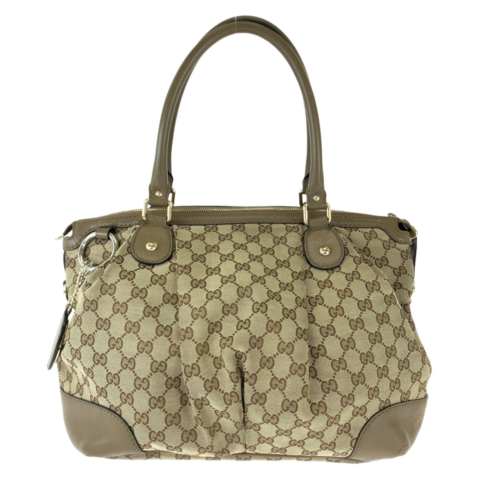 Gucci Tote Bag 285730 GG canvas Brown Gold Metal Tote Bag Shoulder Bag 2way Sukey Women