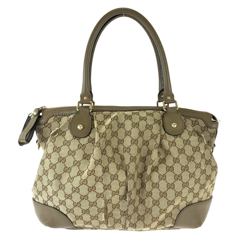Gucci Tote Bag 285730 GG canvas Brown Gold Metal Tote Bag Shoulder Bag 2way Sukey Women