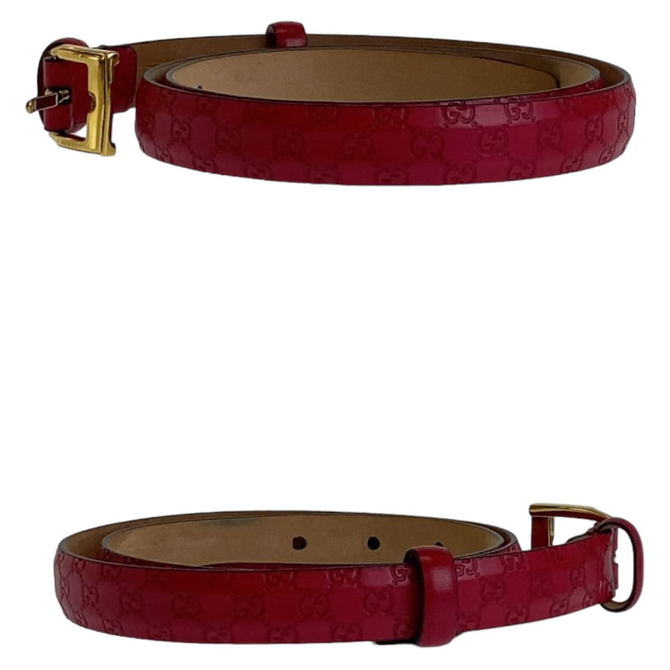 Gucci belt 269813 leather Red Belts Unisex Guccisima mens 34