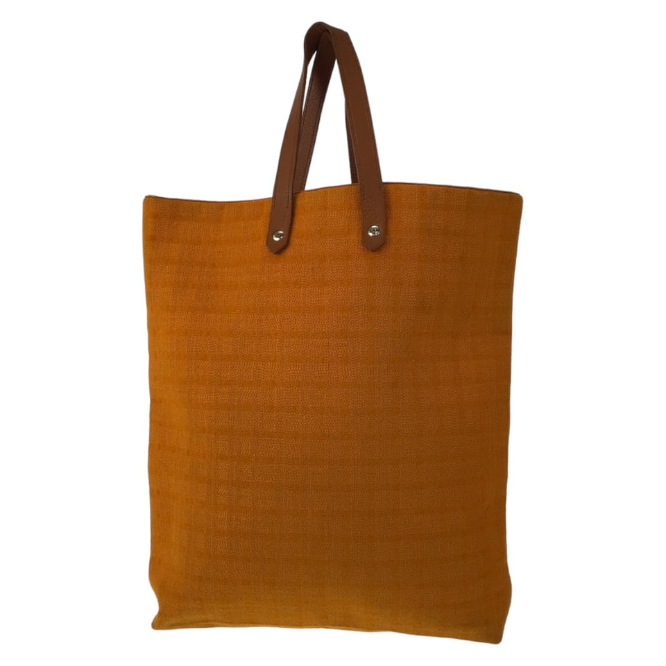 Hermes Tote Bag Canvas, Leather Orange Brown SilverMetal Tote Bag Handbag A4 compatible Amedaba Diago GM Women